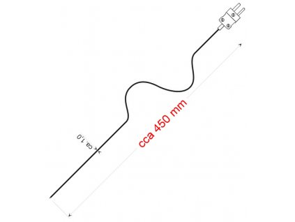 Velmi rychlé drátové teplotní čidlo -65 až +400°C; délka 0,45 m (termočlánek "K")