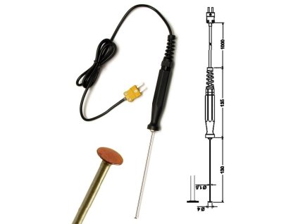 Senseca GOF 500 | Povrchové i ponorné teplotní čidlo "K", NiCr-Ni | -65 až +500 °C