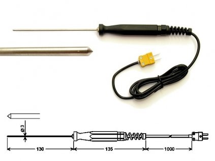 Vpichovací teplotní čidlo GES900 pro vysoké teploty až 1000 °C