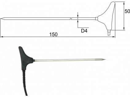 2091-250/E, vpichovací sonda, kabel 1 m