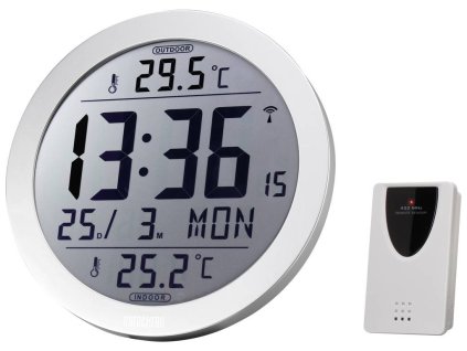 DCF nástěnné hodiny Eurochron EFW 4001 EFW 4001, vnější Ø 210 mm, stříbrná