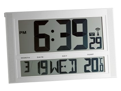 TFA 98.1090 | Velké XXL nástěnné hodiny DCF s měřením teploty - 420×270×45 mm