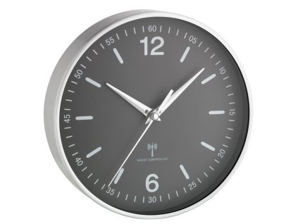 TFA 60.3503.10 | Nástěnné DCF hodiny | Ø 195 mm | šedý ciferník