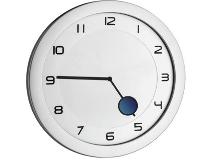 Quartz nástěnné hodiny TFA 60.3028.54, Ø 28 cm, kovová stříbrná