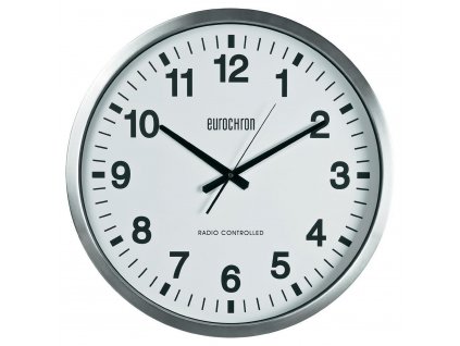 Velké nástěnné DCF hodiny Eurochron EFWU 9000, Ø 50,7 x 6,3 cm, stříbrná