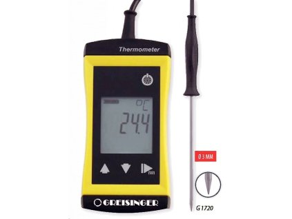 Teploměr Greisinger G1720, -70 až +250 °C, zapichovací teplotní sonda ∅ 3 mm