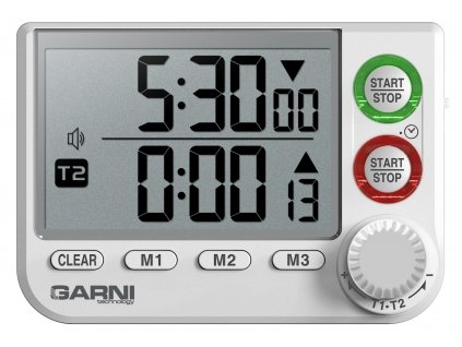 GARNI KT2 | Časovač (minutka) se stopkami a hodinami s inteligentním otočným knoflíkem