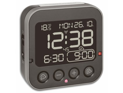 TFA 60.2552.01 | DCF digitální budík BINGO 2.0 | měření teploty | černý