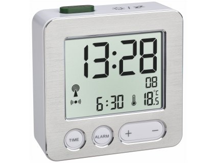 Digitální budík DCF; TFA 60.2545.54 - stříbrný