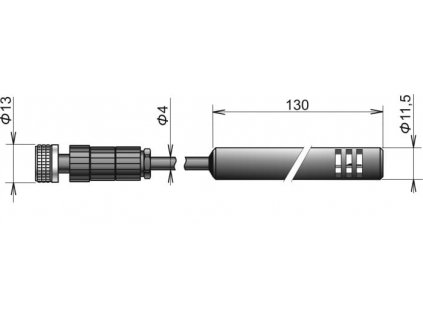 DIGIH/E-5 - Ultra tenká sonda teploty a relativní vlhkosti s digitálním výstupem, kabel 5 m