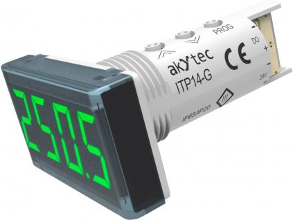 Univerzální panelový měřič Akytec, ITP14-G, 4-20mA, 0-10 V, zelená