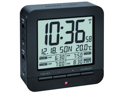 TFA 60.2536.01 | DCF digitální budík s měřením teploty - černý