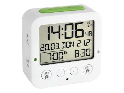 TFA 60.2528.02 | ⏰ DCF digitální budík BINGO s teploměrem - bílý