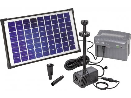 Solární zahradní fontána s akumulátorem Esotec Napoli LED; průtok 750 l/h | výtlak 2 m
