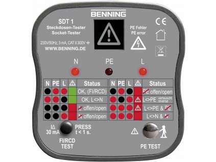 Tester zásuvek Benning SDT 1