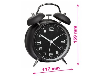 TFA 60.1025.01 | Elektronický analogový RETRO budík s tichým chodem | černý