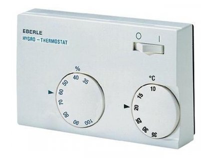 Mechanický hygrostat a termostat Eberle HYG-E 7001, 10 až 35 °C, bílá