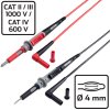 Bezpečnostní měřicí kabely Voltcraft MS-4PS [4mm bezpečnostní zástrčka - zkušební hroty]; délka 1.00 m