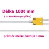 Pružné teplotní čidlo až do +1300 °C | termočlánek typu K (NiCr-Ni) | pro měření teploty okolního vzduchu / emisí apod.