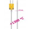 Pružné teplotní čidlo až do +1300 °C | termočlánek typu K (NiCr-Ni) | pro měření teploty okolního vzduchu / emisí apod.
