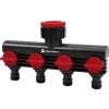 4cestný rozdělovač (3/4" nebo 1") vnější závit na uzávěr vody, s regulačním ventilem TOOLCRAFT 2302371