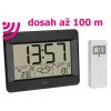TFA 35.1163.01 | DCF hodiny s bezdrátovým čidlem teploty a předpovědí počasí| dosah až 100 m | černá barva