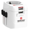 SKROSS 1.302460 | Cestovní adaptér PRO Light USB | 6.3A max. | vč. USB nabíjení | uzemněný | UK+USA+Austrálie/Čína