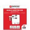 SKROSS 1.302460 | Cestovní adaptér PRO Light USB | 6.3A max. | vč. USB nabíjení | uzemněný | UK+USA+Austrálie/Čína