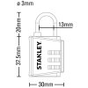 Visací zámek STANLEY 81141 393 401 s 3 číselnou kombinací | TSA zámek na zavazadla | červená