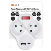Solight P99USBC-PD20 | 2x násobná rozbočovací zásuvka s USB A+C rychlonabíječkou 20W PD a vypínačem | bílá| CZ zásuvka