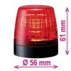 LED optická signalizace Patlite NE-24A-R | IP65 | ČERVENÁ | Trvalé světlo | 24 V/DC | Ø 56 x 61 mm