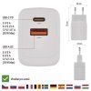 Emos V02G20 | Univerzální napájecí 2x USB adaptér GaN do sítě, PD 20W max.