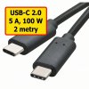 USB-C 2.0 / USB-C 2.0 | Nabíjecí a datový kabel | 2 m | 5 A | 100 W | SM7029BL