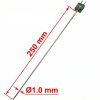 Pružné teplotní čidlo | průměr 1,0 mm, délka 250 mm | -200 až +800 °C | termočlánek typu "K"