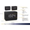 Digitální budík DCF v dřevěném designu TFA 60.2549.01 CLOCCO - černý