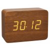 Digitální budík DCF v dřevěném designu TFA 60.2549.08 CLOCCO - hnědý