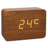 Digitální budík DCF v dřevěném designu TFA 60.2549.08 CLOCCO - hnědý