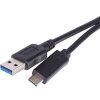USB kabel 3.0 A/M - USB 3.1 C/M 1m černý, Quick charge | SM7021BL