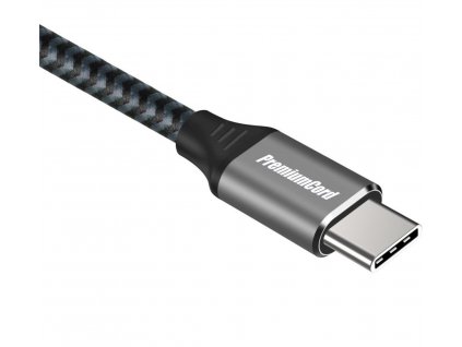 PremiumCord Kábel USB 3.2 Gen 1 USB-C male - USB-C male, bavlnený oplet, 0,5m PR1-ku31ct05