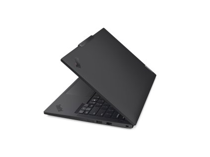 14 ThinkPad P14s 5 AMD Eclipse Black Side profile half lid closed