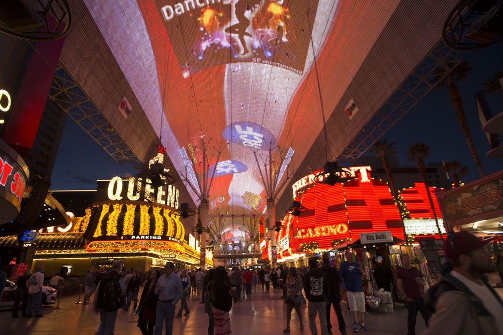 RCF ozvučení na Fremont Street v Las Vegas