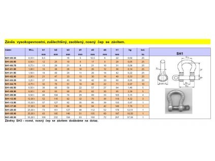 SAFETEX Třmen omega s dříkem 3,25t