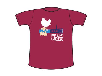 DMC Tričko Peace & Music (wine) S