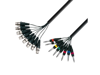 Adam Hall Kabel 8x XLR F-8x Jack 6,3 3 P