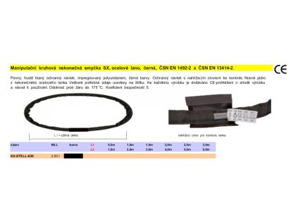 SAFETEX Popruh 2t/3m/6m černý OCEL