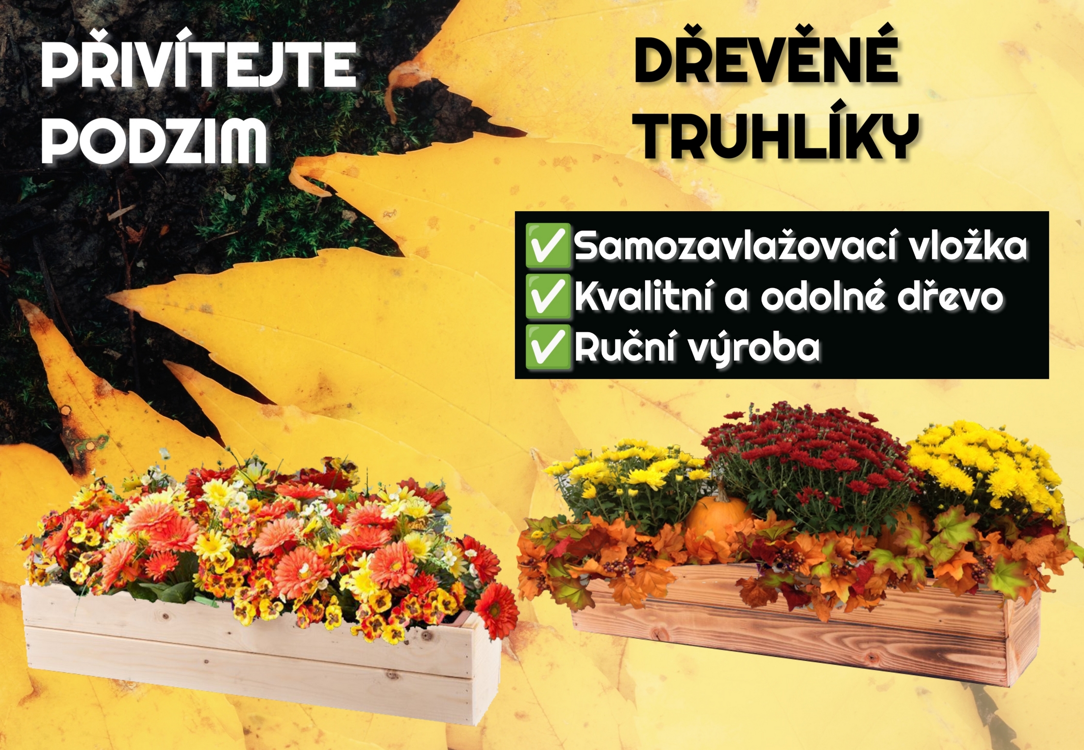 Dřevěné truhlíky se samozavlažovací vložkou