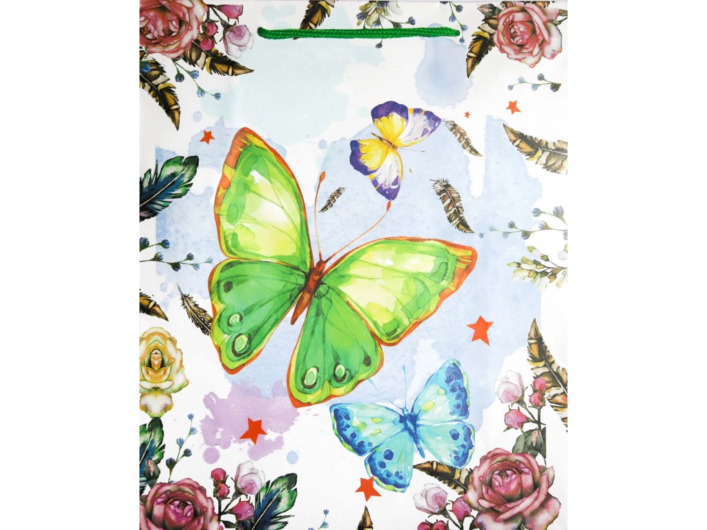 Dárková taška motýl 2 32 x 26 cm