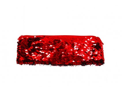 Kosmetická taštička s flitry červená