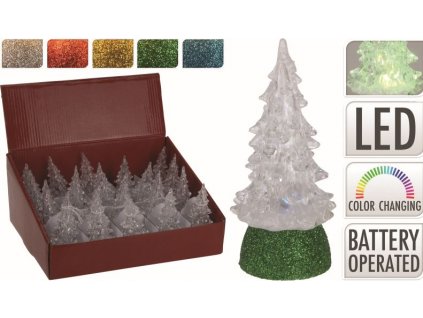 Stromeček vánoční 10 cm s LED osvětlením mix barev