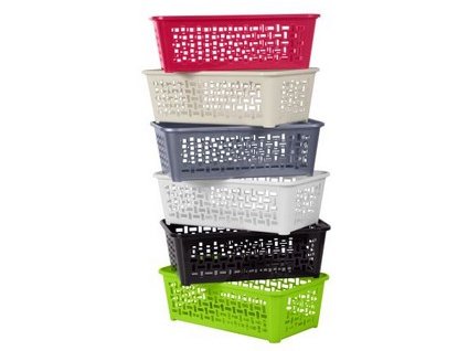 Košík Domino 19x9,9x5,3 cm plast mix barev